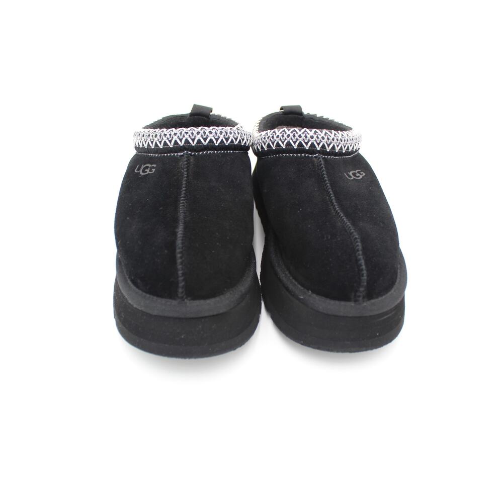 UGG Tazz Platform Slipper Womens 8 Black Suede Sheepskin Cozy Comfort Shoe - Picture 2 of 8